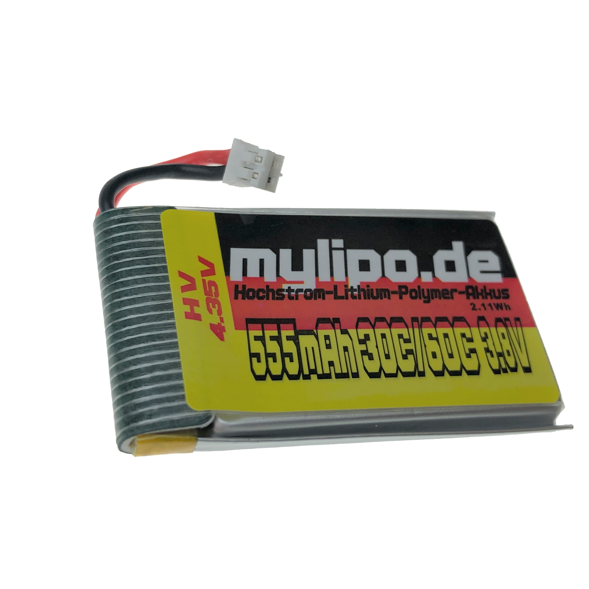 Lipo Battery 555mAh 3.8V HV 30C/60C PH2/mcp/PWC Male